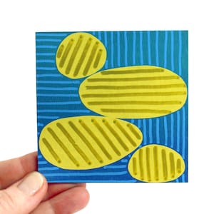 Glowing Gold and Blue - STUDIO PEEL Collection - Original Miniature Artwork for the Modern Home