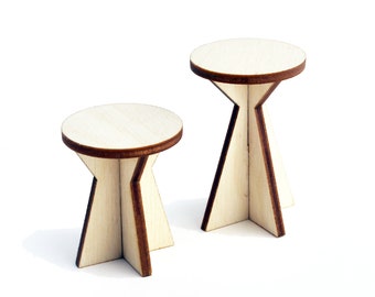 1:12 scale Cloud City Side Table Set - 2-Piece Set - Modern Miniature Furniture kit