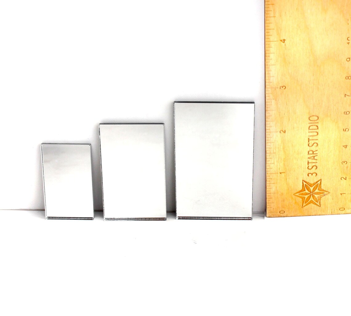 Small Rectangle Mirrior Rectangular Mirror: 3 Sizes - Modern Miniature Decor - Etsy