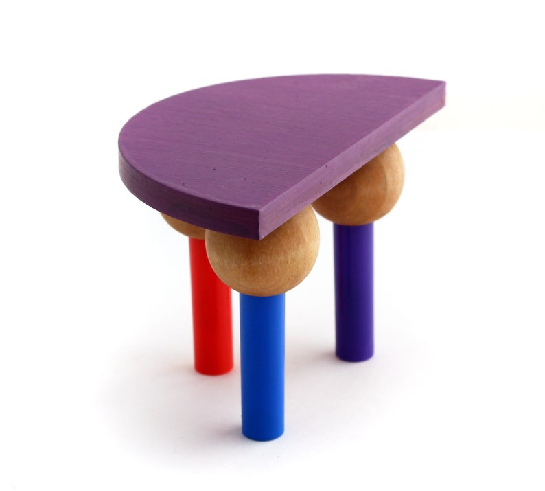 Funky Halfround Purple Entryway Table Modern Miniature Etsy