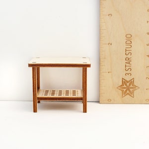 1:12 scale Cane Side Table Modern Dollhouse Furniture kit image 6