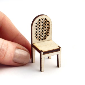 1:24 scale Cane Dining Chair - Modern Dollhouse Furniture kit