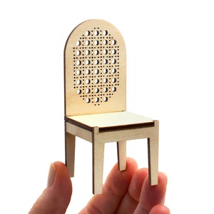 1:12 scale Cane Dining Chair - Modern Dollhouse Furniture kit