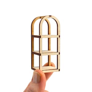 Miniature Birch Plywood Tall Plant Stand Kit: Modern Dollhouse Bookshelf image 1