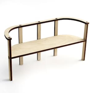 1:12 scale Clubhouse Bench - Miniature Modern Furniture kit