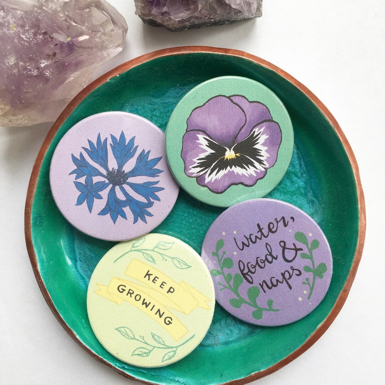 Keep growing flower badges Etsy