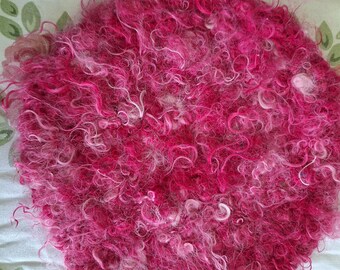 Pink crocheted trivet made with handspun kid mohair yarn. The soft pinks in this yarn make a statement of color and simple beauty.  Gift.