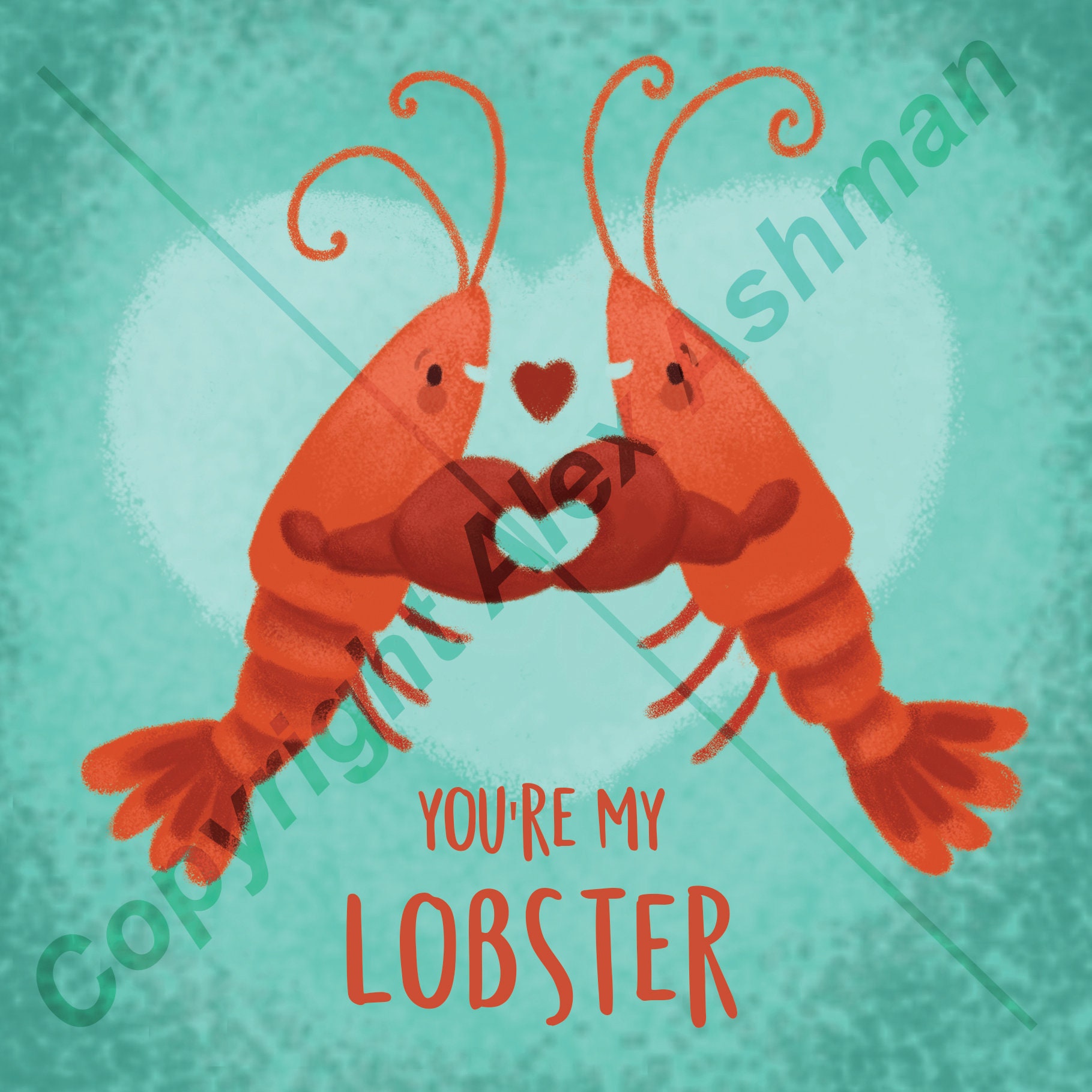 Lobster Valentine's Day Card You're my lobster Etsy