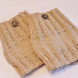 Knitted Beige Boot Cuffs, Boot Toppers, Men's Gift Women's Gift Teen