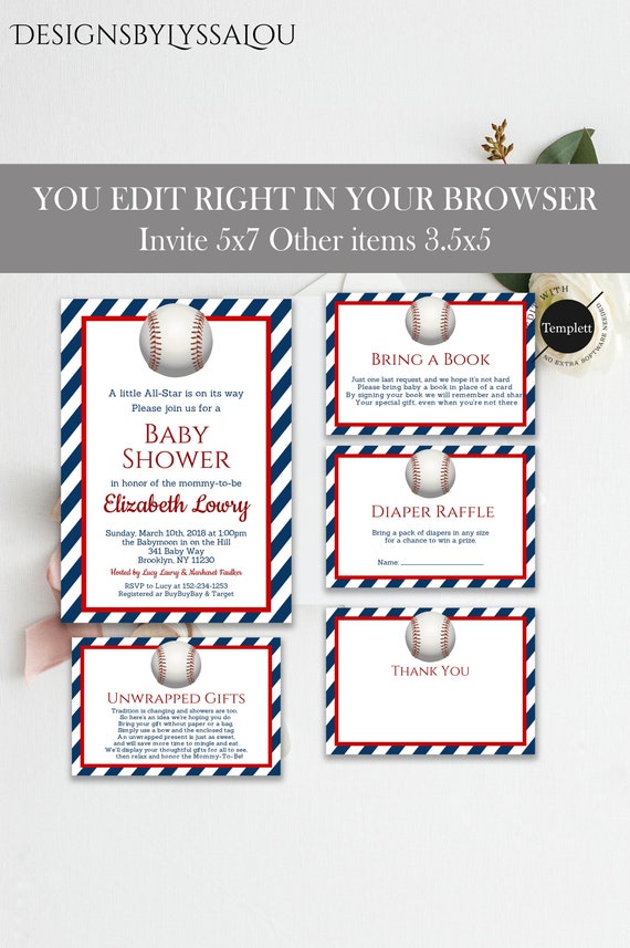 baseball baby shower invitation template baseball baby etsy baseball baby shower invitation templates