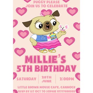 Digital download - personalised Chip and Potato themed birthday invitation invite - party boy girl children’s pug dogs