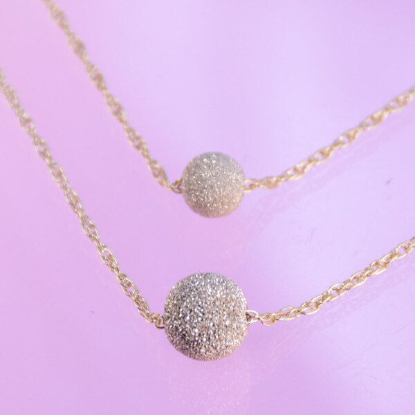 Gold Ball Necklace Etsy