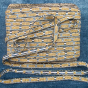 3 Meter Antik Gold/Blau Metallic Borte