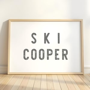 Ski Cooper Print, Ski Cooper Sign, Digital PRINT, Mountain Wall Decor, Instant Download, Ski wall art