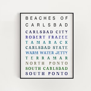 Beaches of Carlsbad California PRINT Art Wall Art Wall Decor Inspiring San Diego Beach Coastal Cali Art