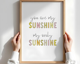 Impresión "Eres mi sol", arte para habitación de bebé (descarga digital)