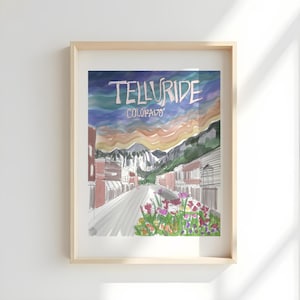 Telluride Colorado PRINT, Telluride print, Colorado Wall Decor, Colorado print, Ski town wall decor, ski town wall art, Telluride wall decor