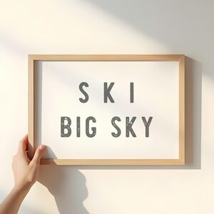 Ski Big Sky Sign PRINT Colorado Art colorful mountain summer flowers rocky moutains ski hike