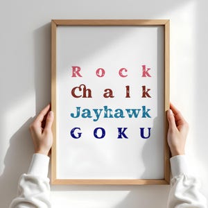 Rock Chalk Jayhawk Go KU Digital Print Wall Art Wall Decor Instand Download