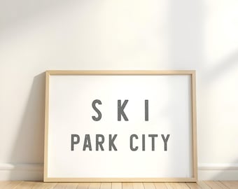 Ski Park City Print, Utah Mountain Wall Art (8x10)