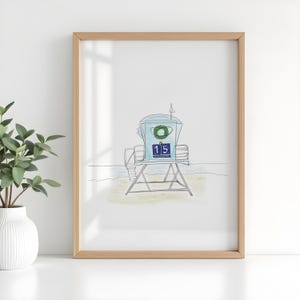 Tower 15 Cardiff Reef print, San Diego print, vakantie wanddecoratie, INSTANT DOWNLOAD, kerstdecor, digitale download print