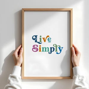 Live Simply Wall Print Wall Art Wall Decor Inspirational Travel Art
