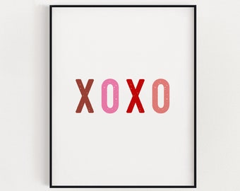 XOXO Print Sign Wall Decor Valentines Day Art