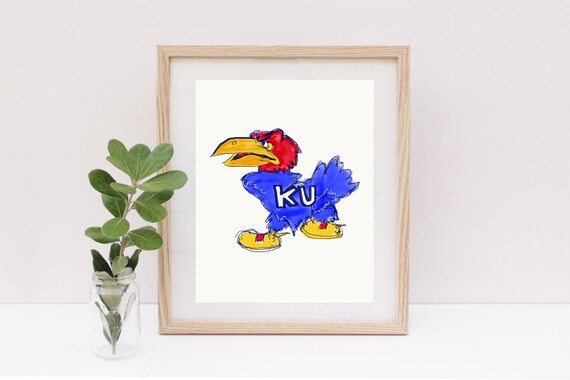 1941 Jayhawk Hand Drawn Print Hand Drawn Reproduction Rock Chalk Jayhawk  Lawrence Kansas University of Kansas KU Art - Etsy