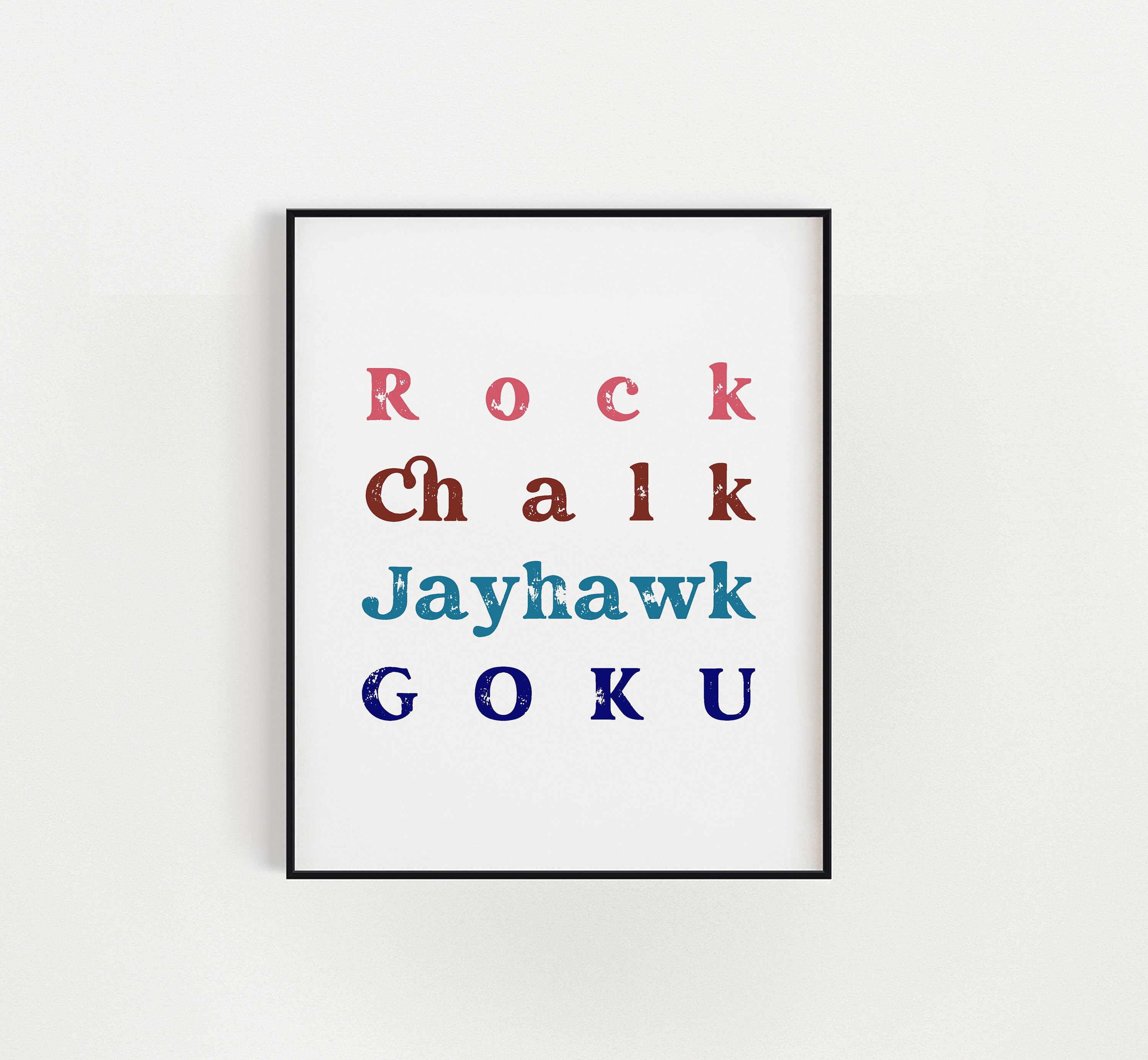 Rock Chalk Jayhawk Go KU Digital Print Wall Art Wall Decor Instand