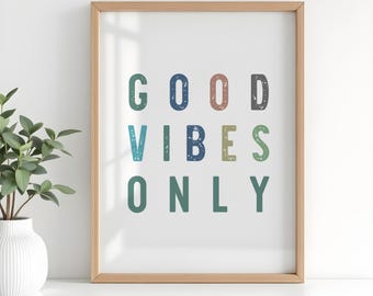 Good Vibes Only Print, California Beach Decor (8x10)