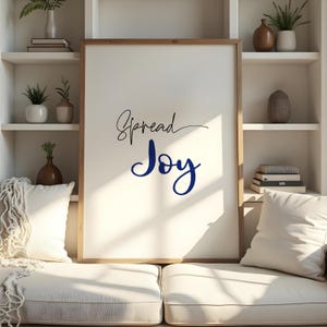Impresión Spread Joy, arte de pared DIGITAL navideño, DESCARGA INSTANTÁNEA, decoración de pared navideña, arte de temporada Impresión de alegría con letrero navideño