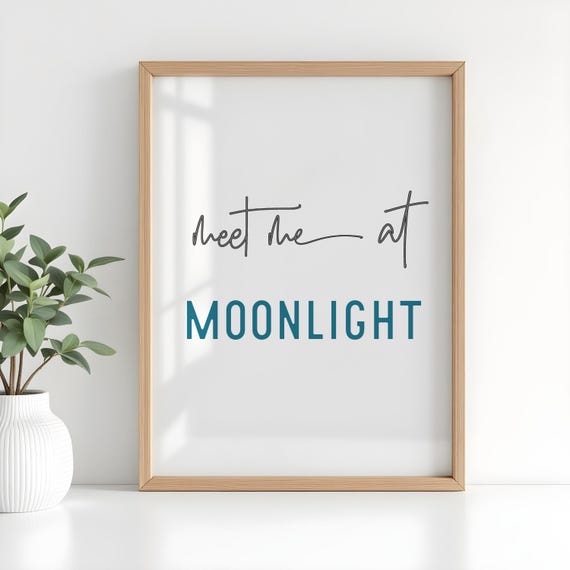Meet me at Moonlight Beach DIGITAL Print Encinitas Print PRINTABLE Instant Download
