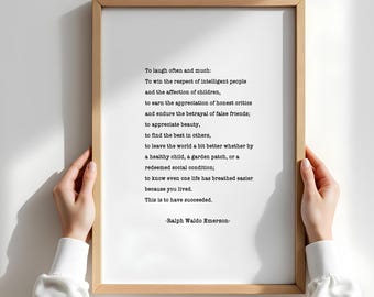 Ralph Waldo Emerson Quote Print, Inspiring Home Office Decor