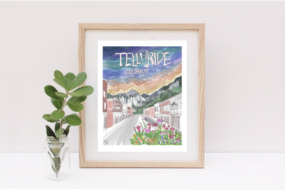 Telluride Colorado PRINT Art Colorful Mountain Summer Flowers - Etsy