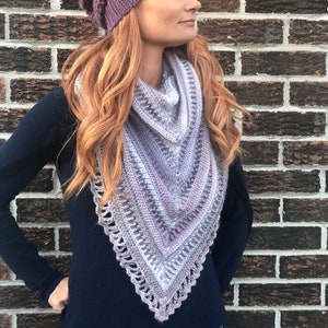 Crochet Pattern, crochet shawl pattern, crochet prayer shawl pattern, crochet, pattern, crochet triangle scarf pattern, written pattern image 6