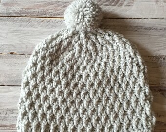 Crochet handmade slouchy hat, slouchy beanie, hat with Pom Pom, winter hat,crochet hat women's crochet hat, warm women's slouch