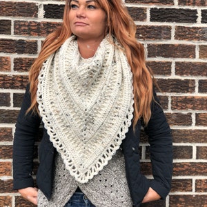 Crochet Pattern, crochet shawl pattern, crochet prayer shawl pattern, crochet, pattern, crochet triangle scarf pattern, written pattern image 8