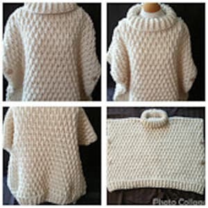 Crochet poncho pattern, crochet pullover pattern, crochet pattern