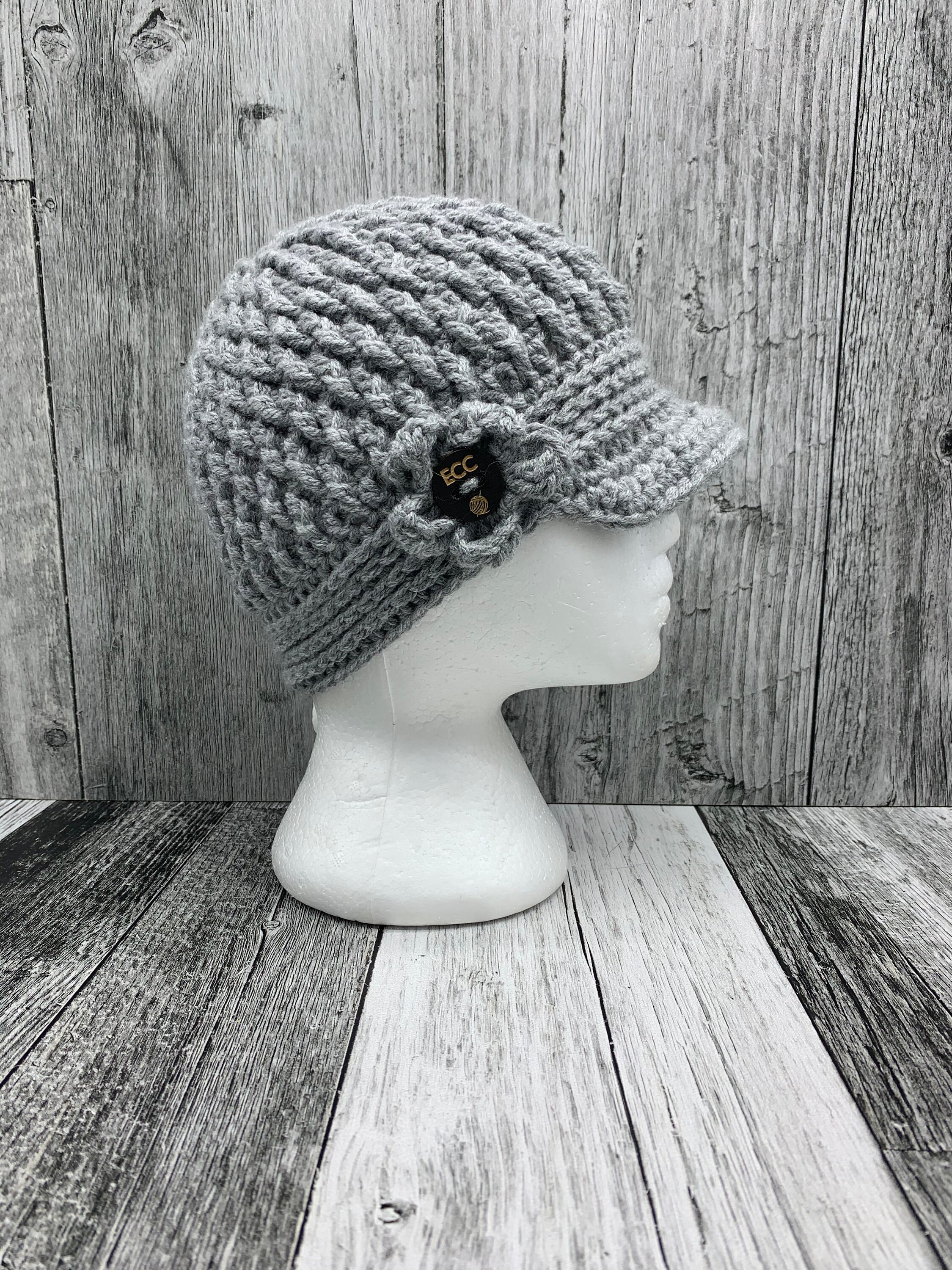 Ladies crochet sales brimmed hat