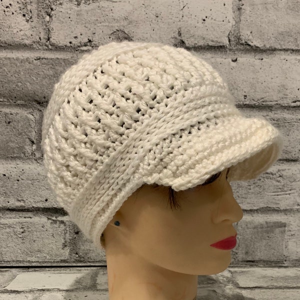 Crochet pattern, crochet hat pattern, crochet newsboy hat pattern, crochet brim hat pattern, crochet hat, crochet pattern, brim hat pattern