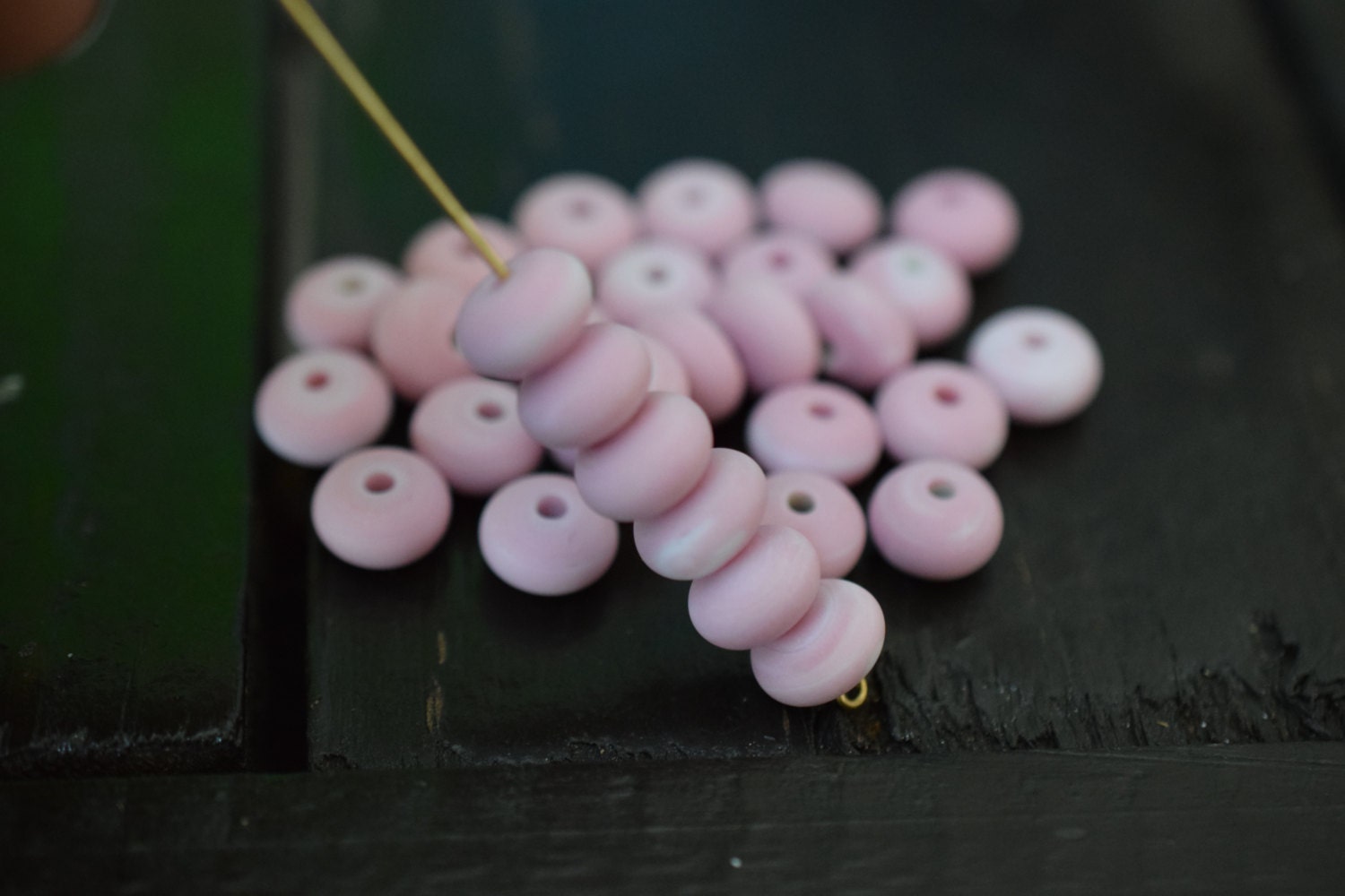 Handmade Light Pink Lampwork Glass Rondelle Spacer Beads 6pcs Etsy