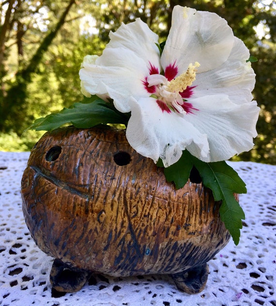 Free Shipping Funky Ceramic Bud Flower Vase Burnt Orange Etsy