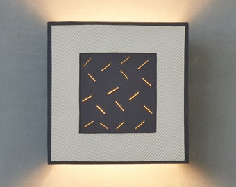 Modern Ceramic Wall Lamp. Elegant Black and White Sconce. Square Clean lines Living room Wall lighting.