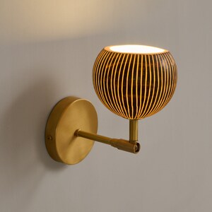 Bedside Lamp, brass wall lighting, Bedroom Sconce, designer sconce, living room lamp. porcelain wall lamp, Bath room light.