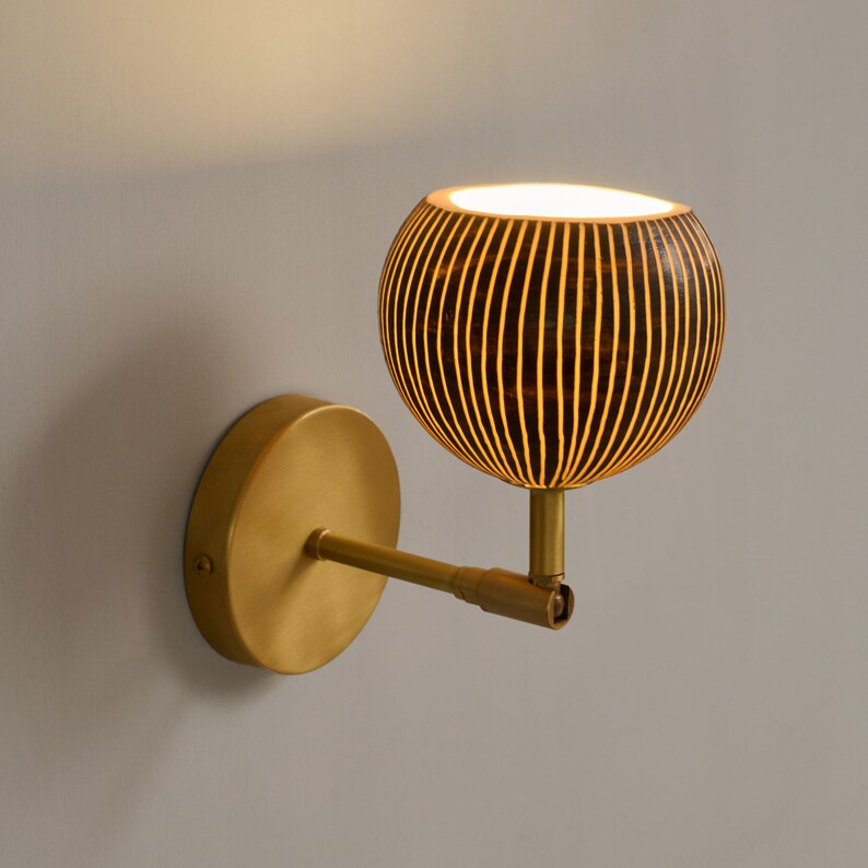 Bedside Lamp, brass wall lighting, Bedroom Sconce, designer sconce, living room lamp. porcelain wall lamp, Bath room light.