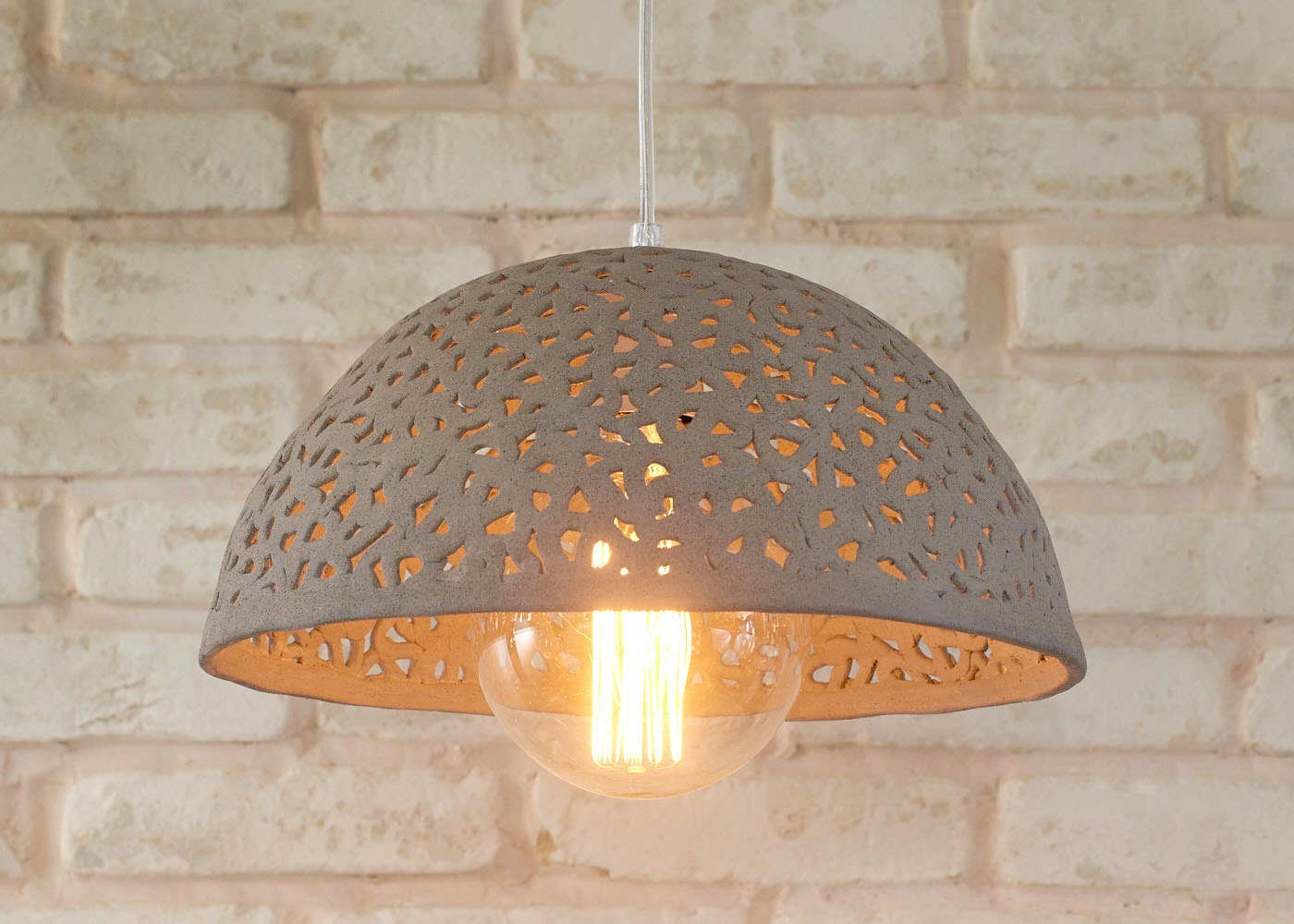 Ceramic Lamp Shade. Dome Pendant Light. Pendant Lighting Etsy