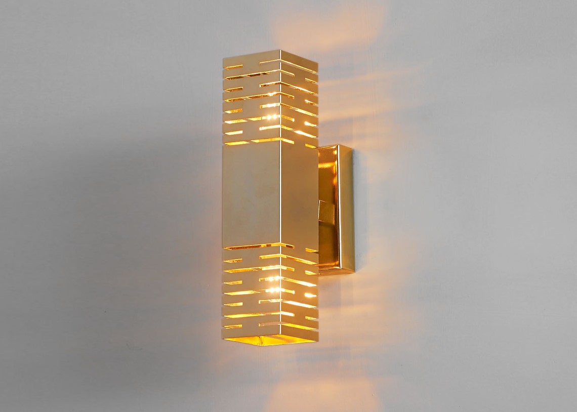 Lighting. Wall Sconce. Gold Lamp. Brass Wall Sconce. Living Etsy
