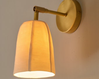 Bedside light Sconce,  handmade wall light, bath room sconce, Porcelain lighting