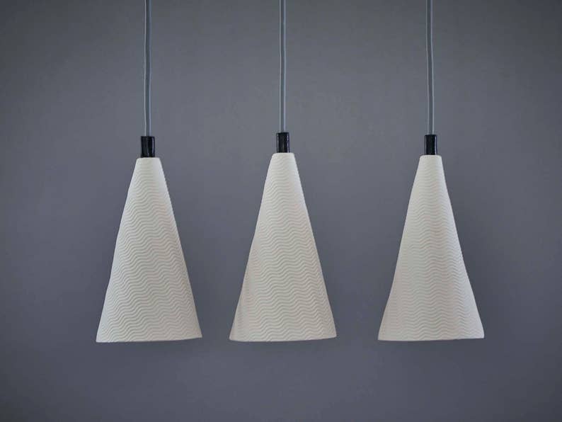 Kegelform Porzellan Beleuchtung für Kücheninsel. Kronleuchter | Etsy