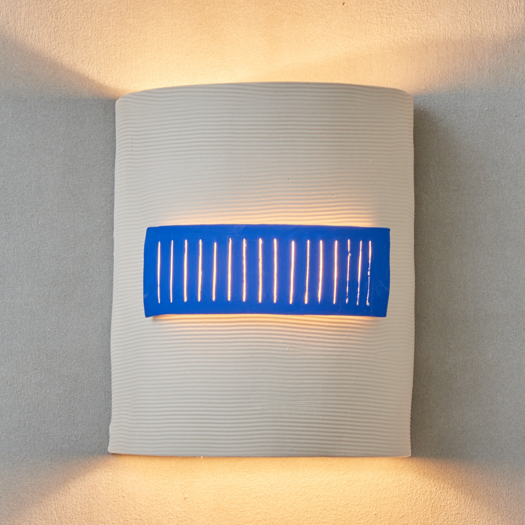 Ceramic Wall Light. White and Blue Wall Sconce. Unique Etsy